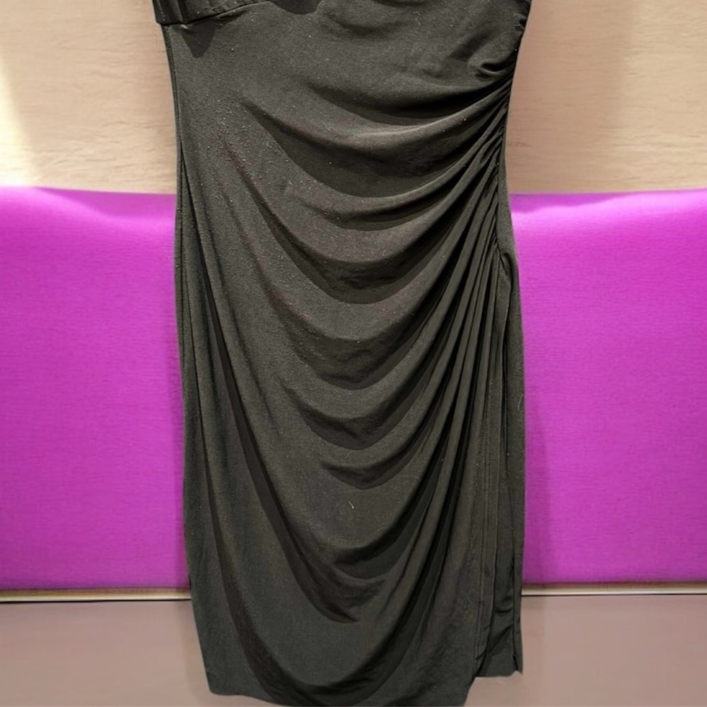 Ralph Lauren Black Asymmetrical Dress size 2 pit to pit 14in length 35in - Picture 7 of 7